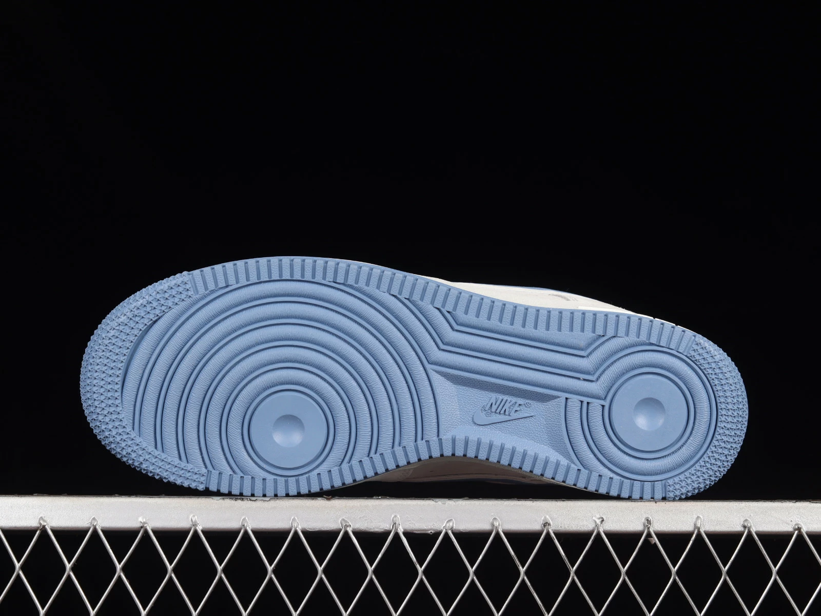 Nike Air Force 1 07 Low Suede Light Grey Blue Gold KK5636-210 - Image 4