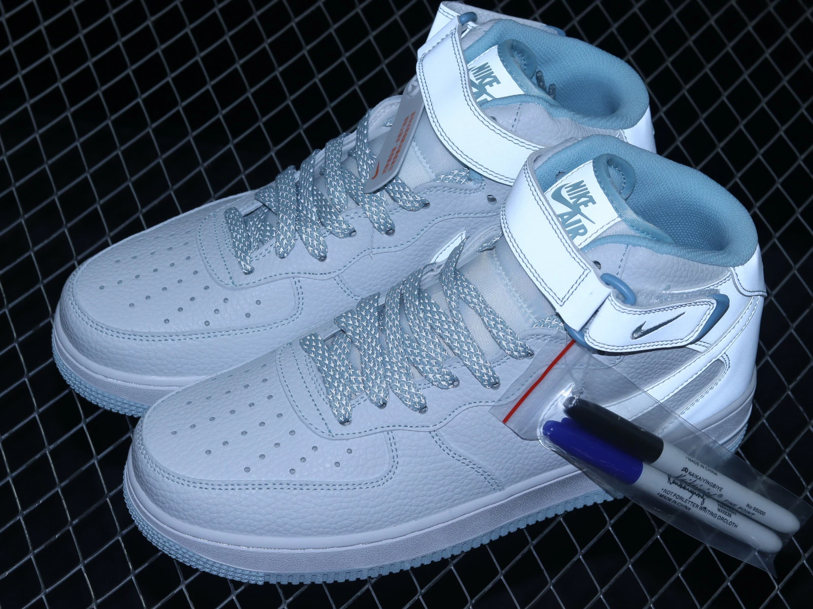 Nike Air Force 1 07 Mid Light Blue White MK0619-255 - Image 6