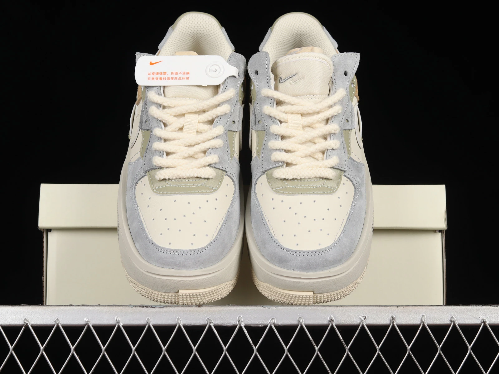 Nike Air Force 1 Fontanka Off White Grey Green CW6688-802 - Image 2