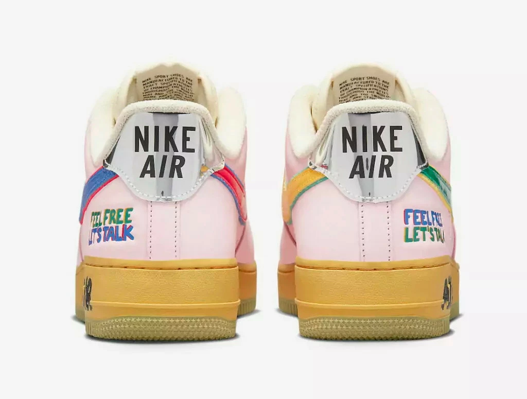 Nike Air Force 1 Low 07 Feel Free Lets Talk Pink Tan Orange Blue DX2667-600 - Image 4