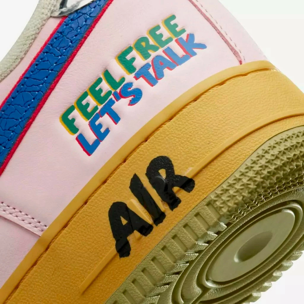 Nike Air Force 1 Low 07 Feel Free Lets Talk Pink Tan Orange Blue DX2667-600 - Image 6