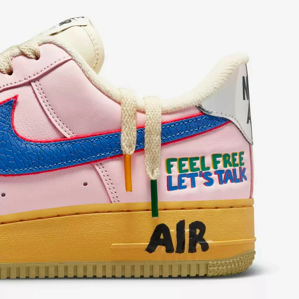Nike Air Force 1 Low 07 Feel Free Lets Talk Pink Tan Orange Blue DX2667-600 - Image 7
