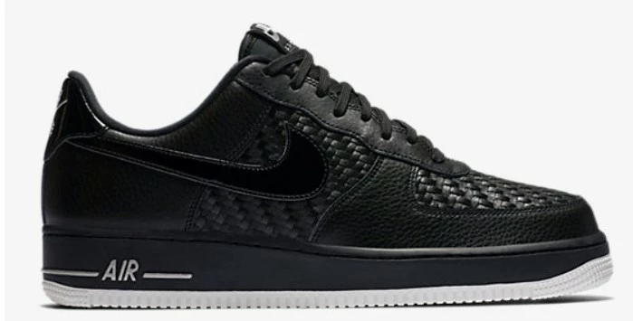 Nike Air Force 1 Low 07 LV8 Black Woven Summit White 718152-010 - Image 4
