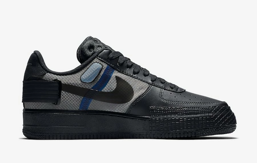 Nike Air Force 1 Low Type Black Photo Blue AT7859-001 - Image 2