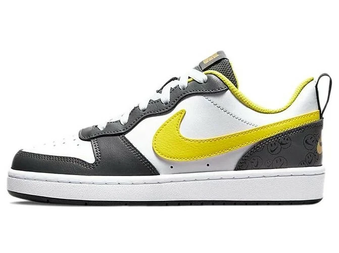 Nike Court Borough Low 2 SE GS White Yellow Strike Iron Grey DO6688-100