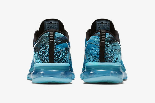 Nike Flyknit Air Max Black Tide Pool Blue Lagoon White Running Shoes 620469-003 - Image 4