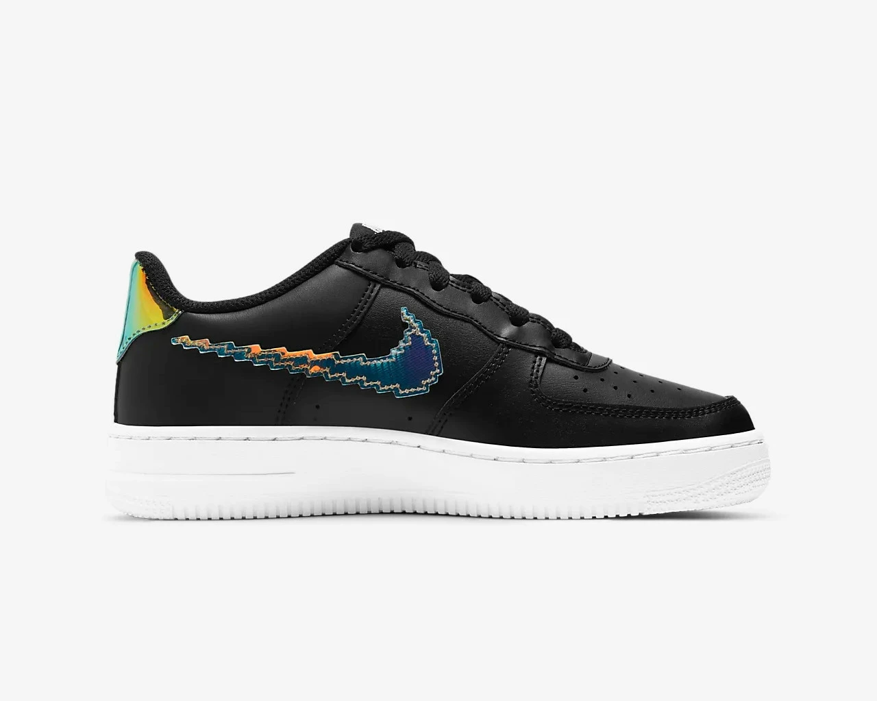 Nike Grade School Air Force 1 Low LV8 Black White Multi-Colour CW1577-002 - Image 2