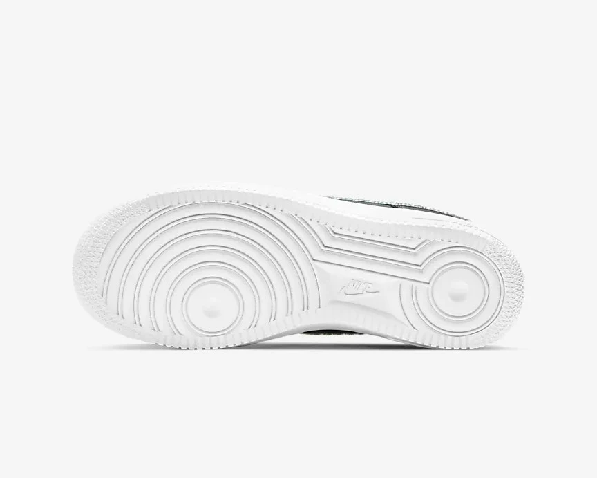 Nike Grade School Air Force 1 Low LV8 Black White Multi-Colour CW1577-002 - Image 4