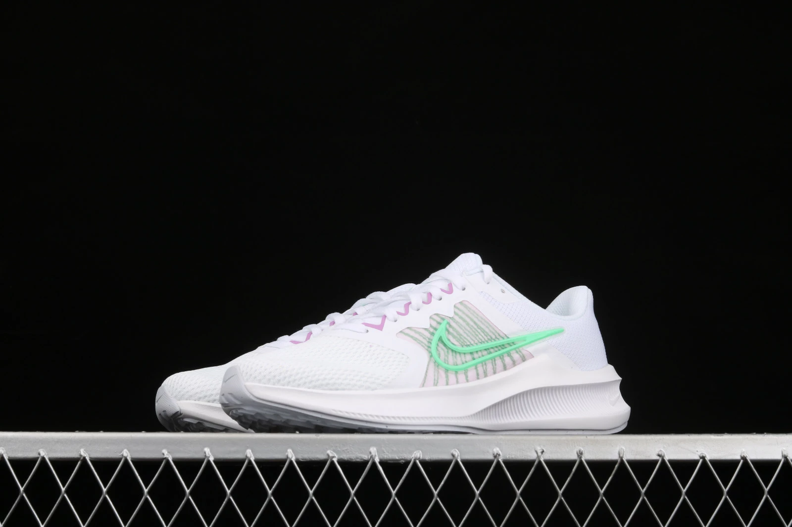 Wmns Nike Downshifter 11 White Green Purple Shoes CW3413-101