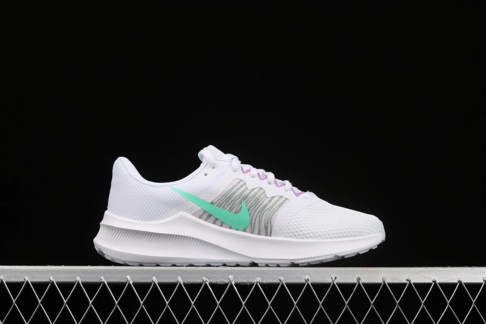 Wmns Nike Downshifter 11 White Green Purple Shoes CW3413-101 - Image 2