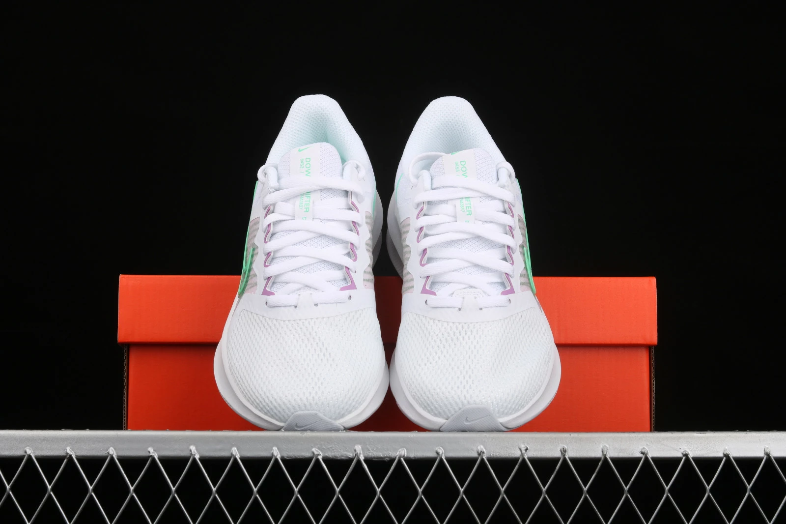 Wmns Nike Downshifter 11 White Green Purple Shoes CW3413-101 - Image 3